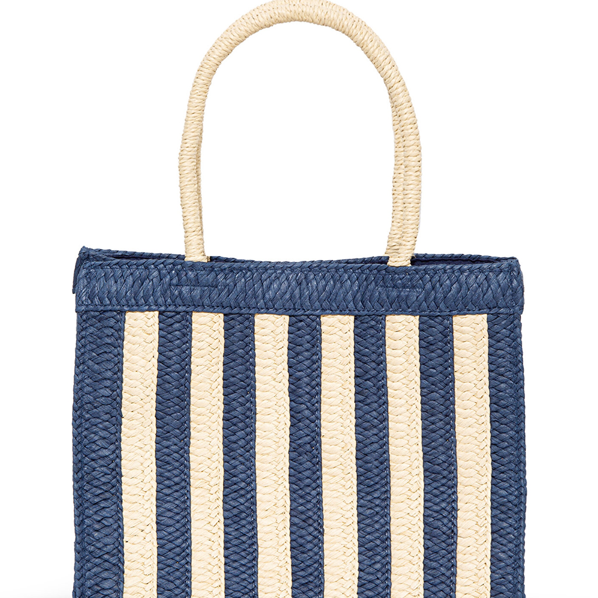 Mavi Lacivert Çizgili Hasır Tote Çanta 1912103-30717