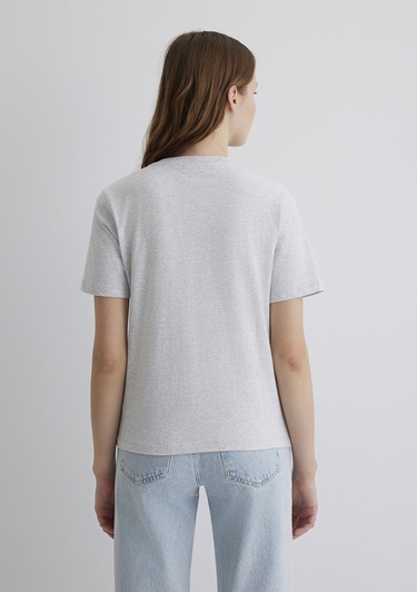  Mavi Mavi Nakışlı Gri Tişört Regular Fit / Normal Kesim 1612421-87033
