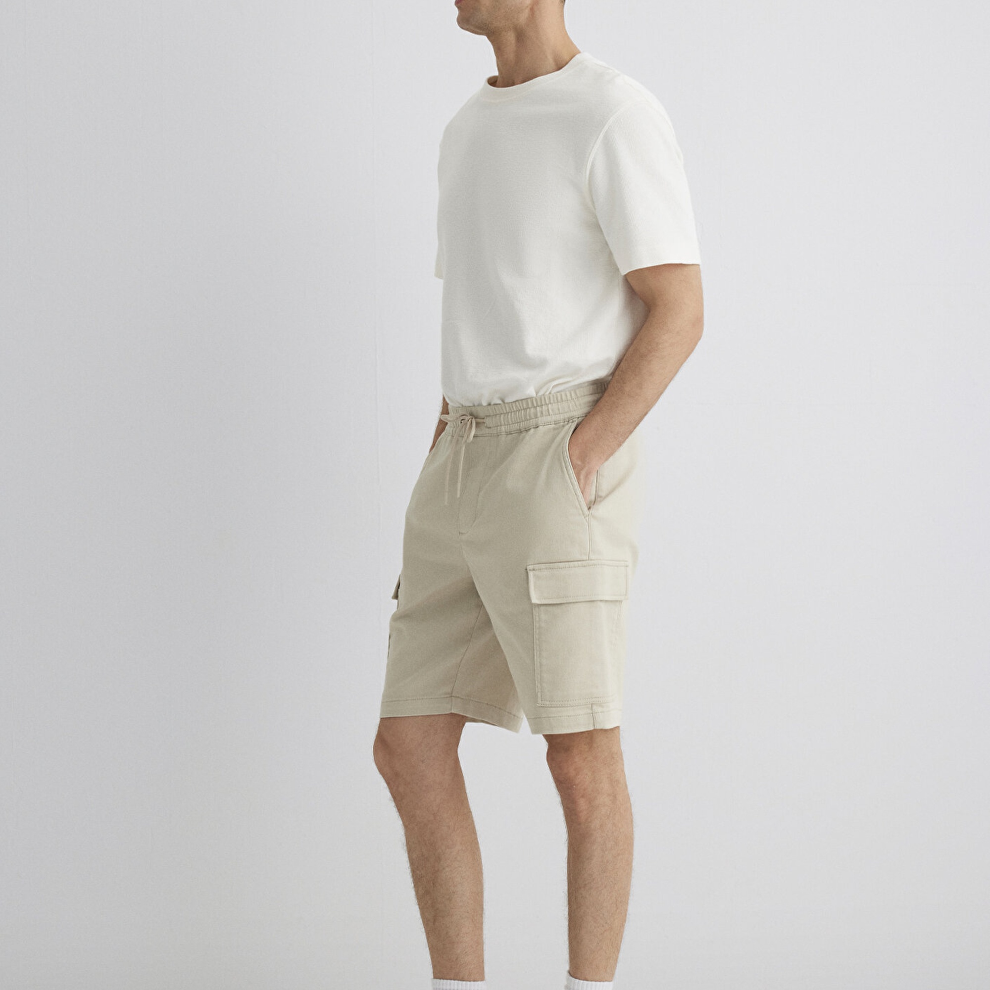 Mavi Bej Kargo Şort 0410107-70039