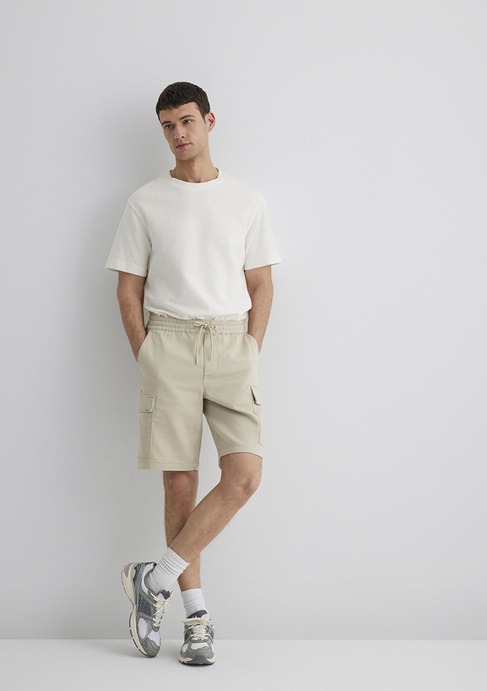  Mavi Bej Kargo Şort 0410107-70039