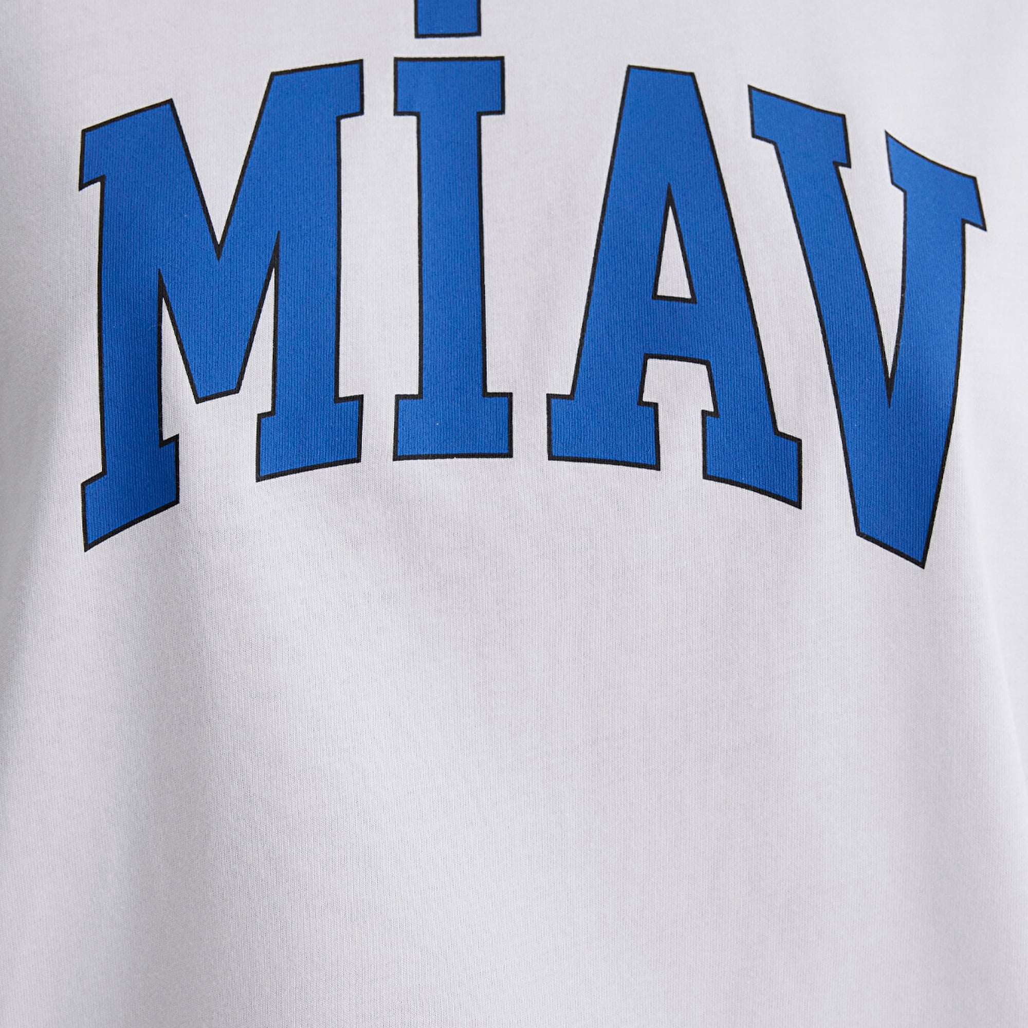 Mavi Miav Baskılı Beyaz Tişört Loose Fit / Bol Rahat Kesim 1612457-620