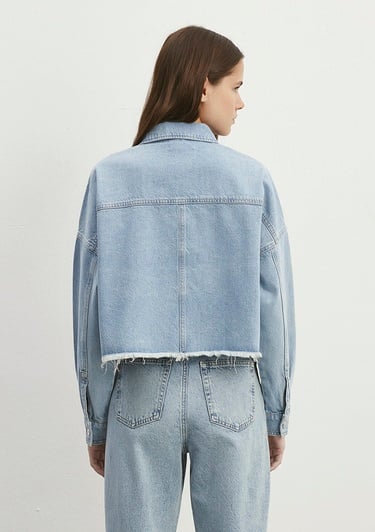  Mavi Vivi 90lar Açık Mavi Jean Gömlek Crop / Kısa Kesim 1210244-86442