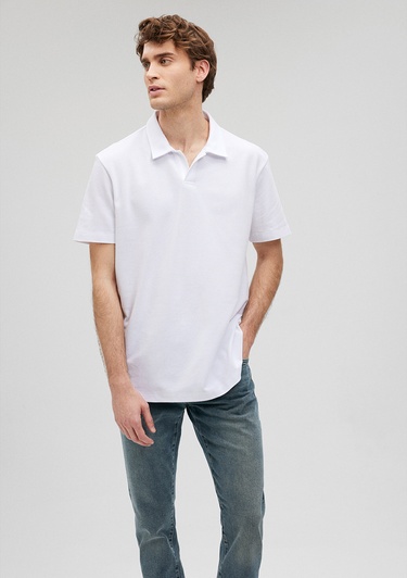  Mavi Beyaz Polo Tişört Loose Fit / Bol Rahat Kesim 0611904-620