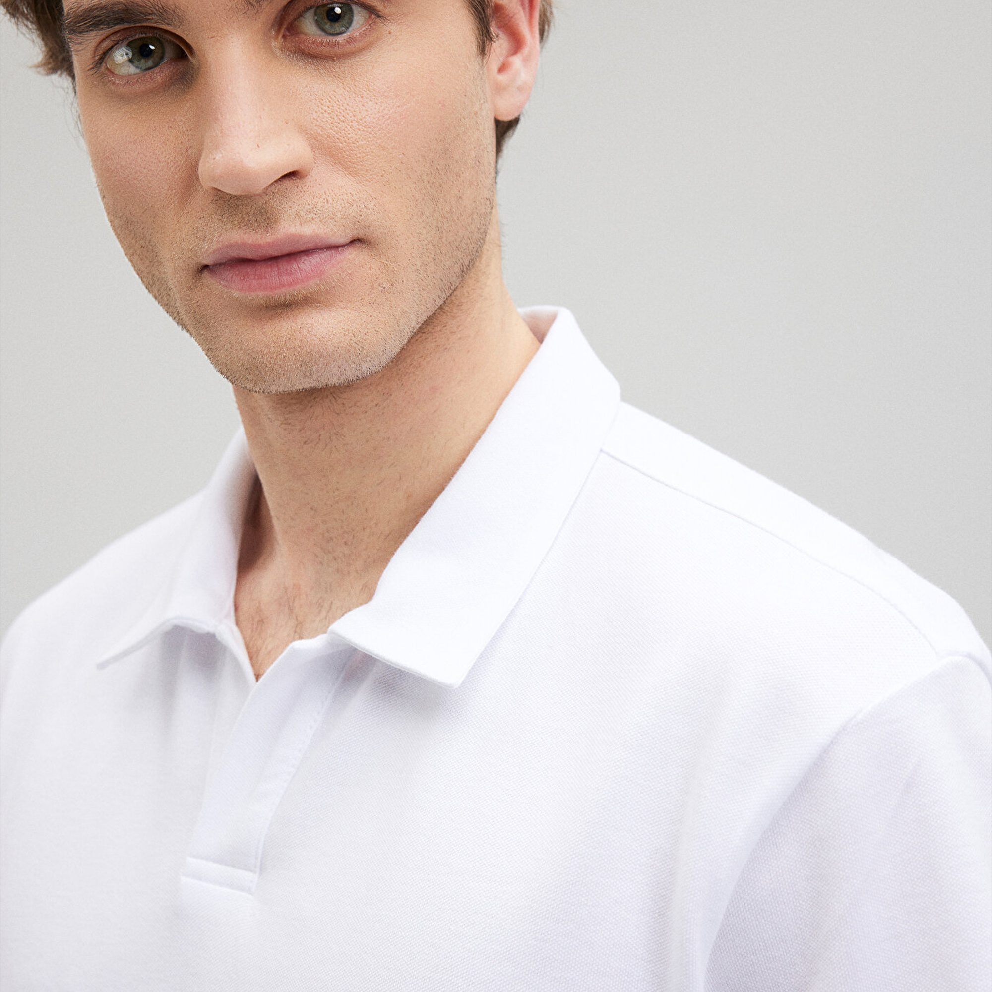 Mavi Beyaz Polo Tişört Loose Fit / Bol Rahat Kesim 0611904-620