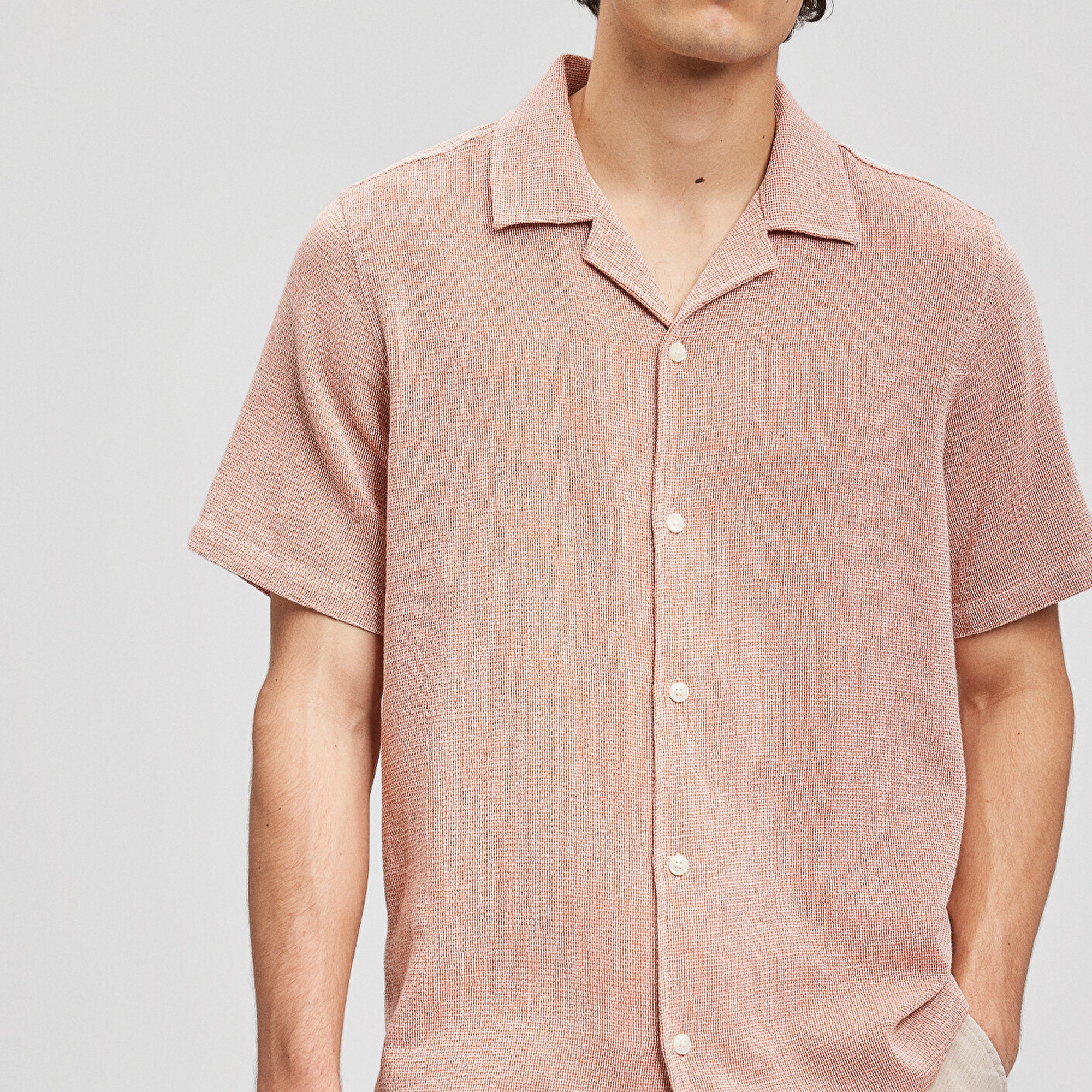 Mavi Dokulu Turuncu Gömlek Regular Fit / Normal Kesim 0210828-70448