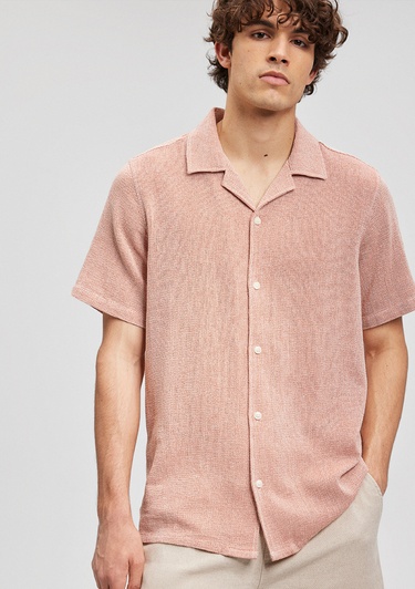  Mavi Dokulu Turuncu Gömlek Regular Fit / Normal Kesim 0210828-70448