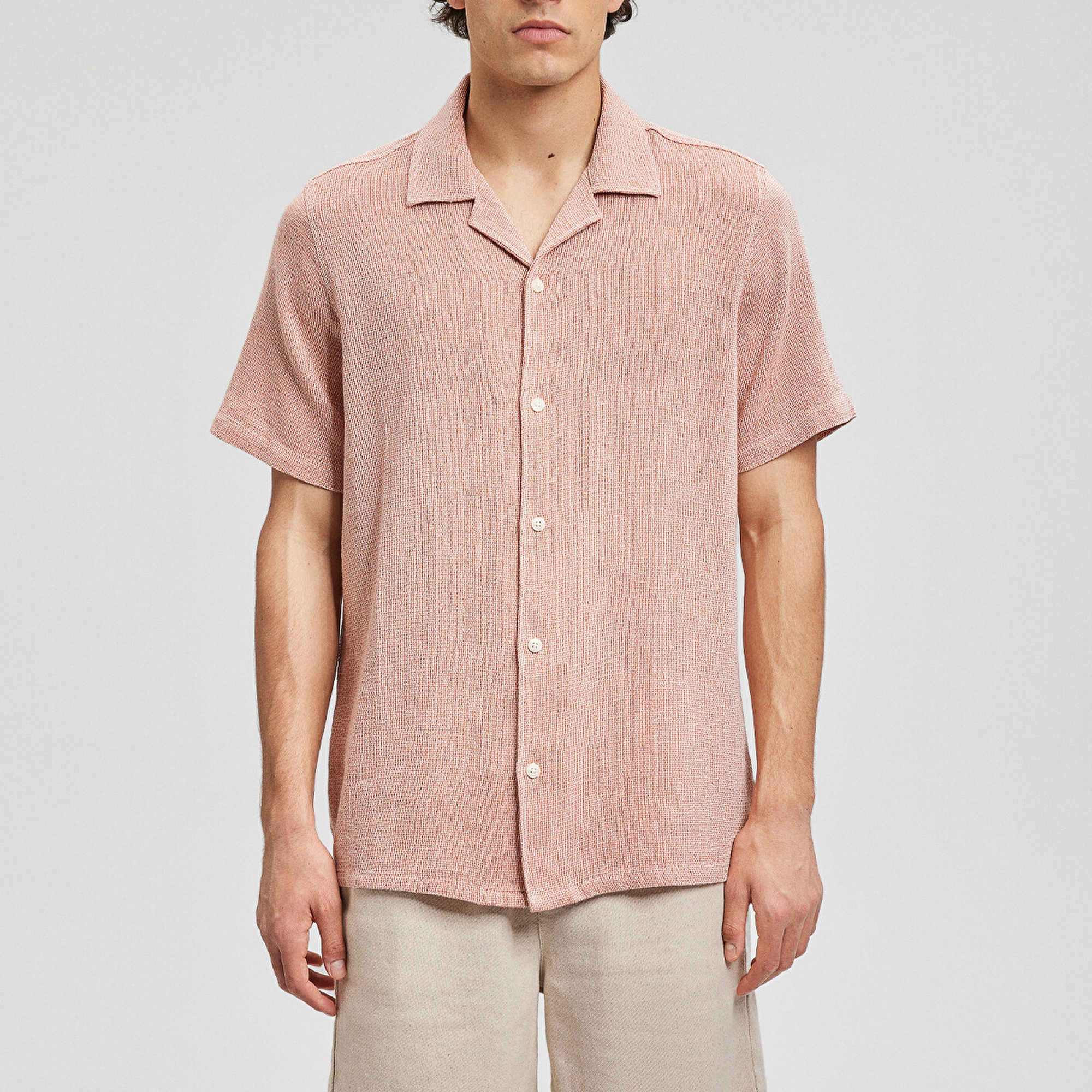 Mavi Dokulu Turuncu Gömlek Regular Fit / Normal Kesim 0210828-70448