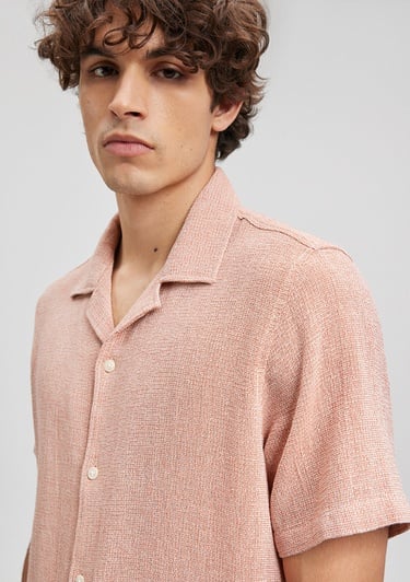  Mavi Dokulu Turuncu Gömlek Regular Fit / Normal Kesim 0210828-70448