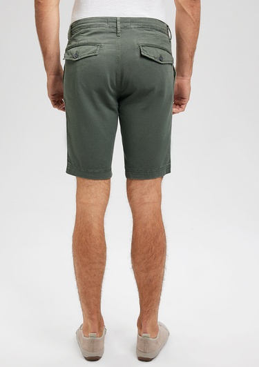  Mavi Keten Karışımlı Yeşil Chino Şort 0436187704