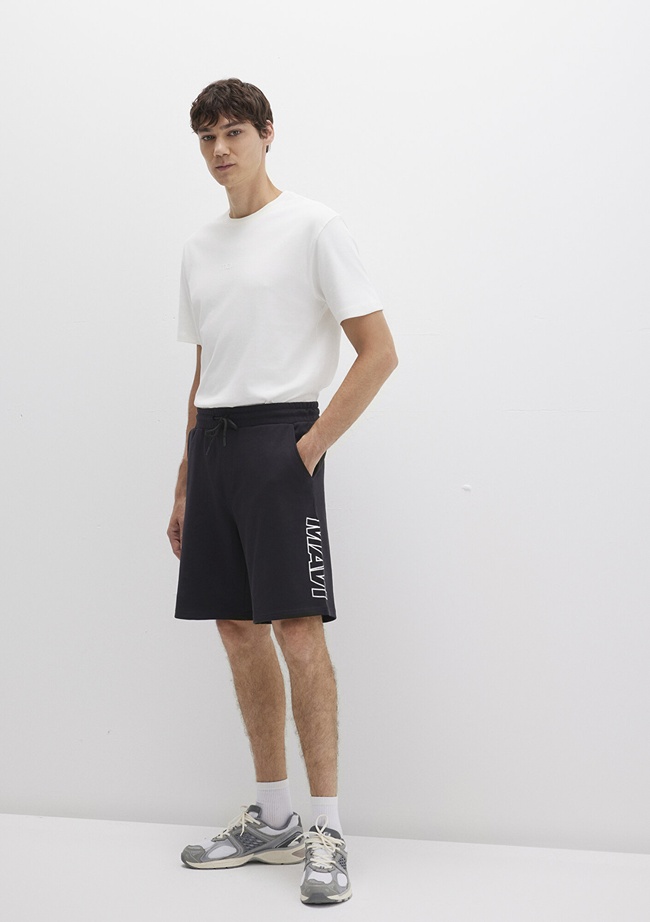  Mavi Mavi Baskılı Siyah Şort 0410225-900