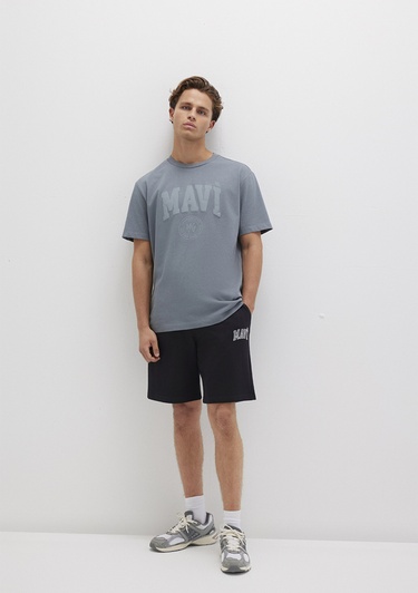  Mavi Mavi Logo Baskılı Siyah Şort 0410224-900