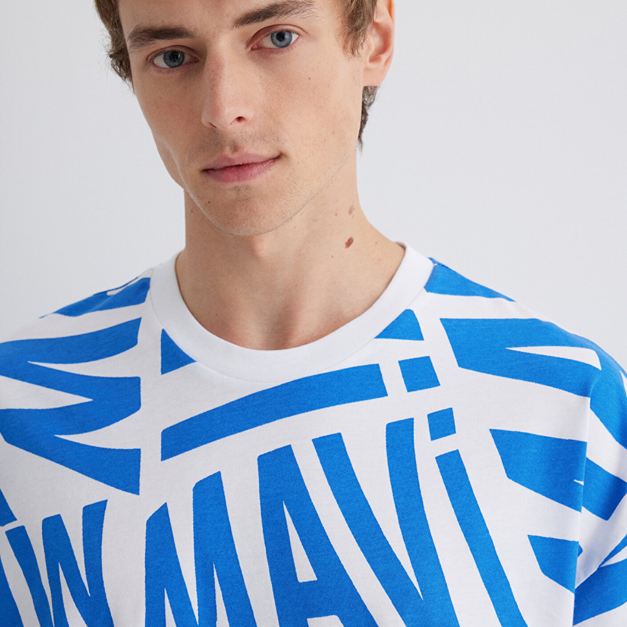 Mavi Mavi Logo Baskılı Mavi Tişört Oversize / Geniş Kesim 0610629-81347