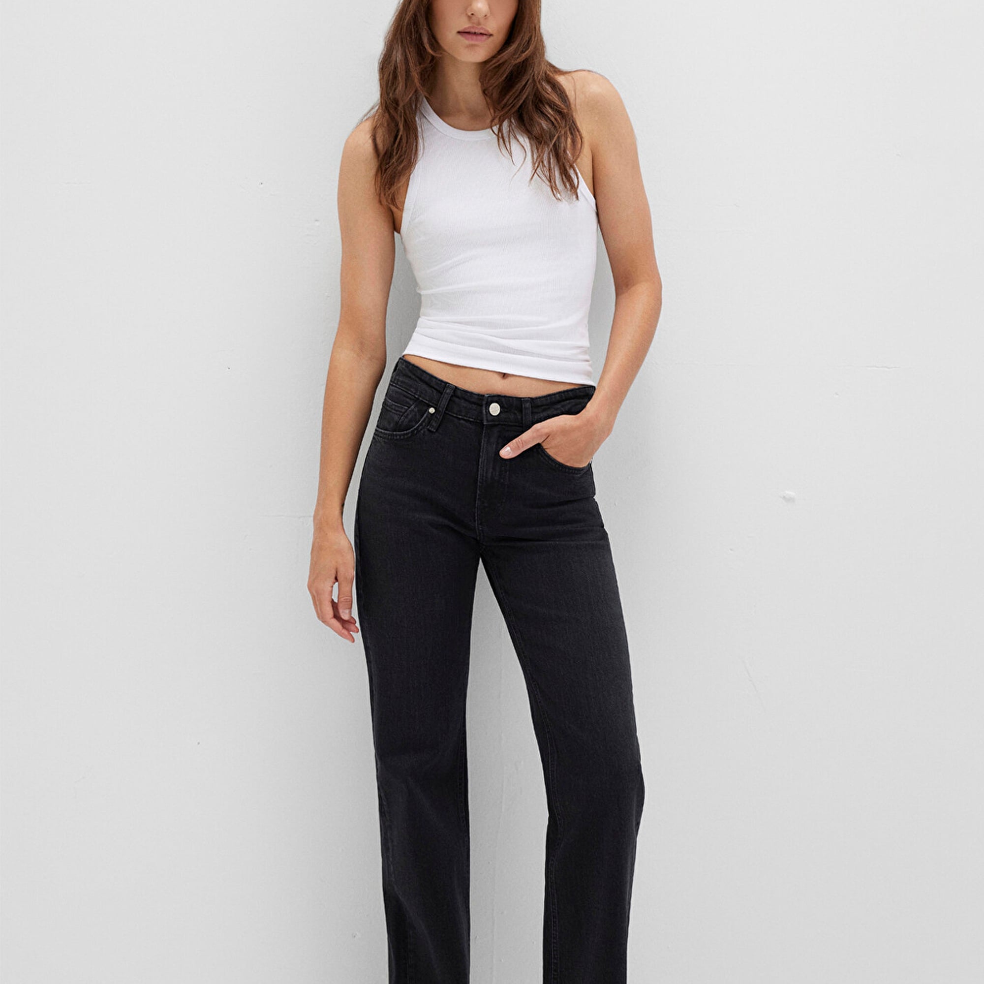 Mavi Halter Yaka Beyaz Basic Atlet Slim Fit / Dar Kesim 1612462-620