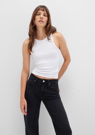  Mavi Halter Yaka Beyaz Basic Atlet Slim Fit / Dar Kesim 1612462-620