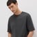 Mavi Logo Kol Detaylı Antrasit Basic Tişört Loose Fit / Bol Rahat Kesim 0611924-70092