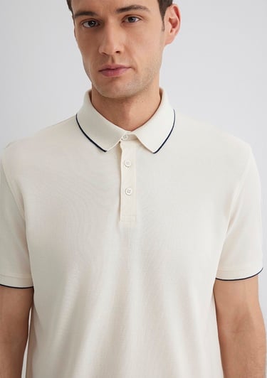  Mavi Beyaz Polo Tişört Regular Fit / Normal Kesim 0611902-70057