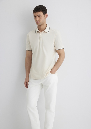  Mavi Beyaz Polo Tişört Regular Fit / Normal Kesim 0611902-70057