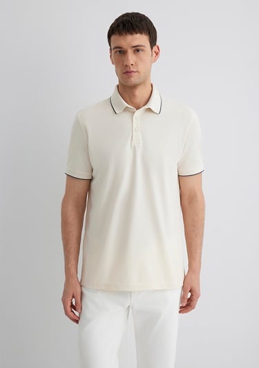  Mavi Beyaz Polo Tişört Regular Fit / Normal Kesim 0611902-70057