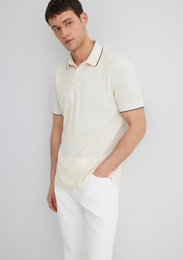  Mavi Beyaz Polo Tişört Regular Fit / Normal Kesim 0611902-70057