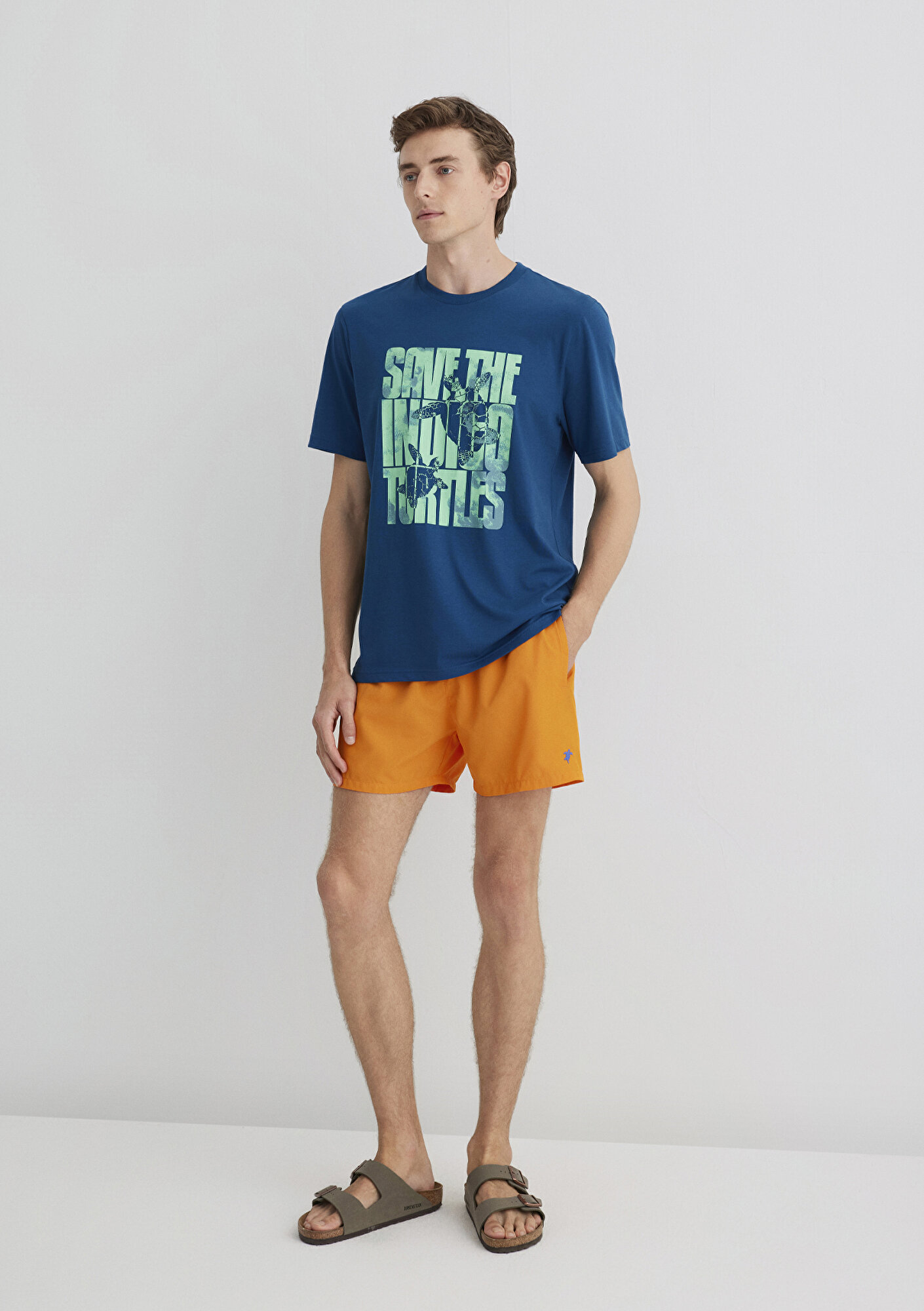  Mavi İndigo Turtles Turuncu Deniz Şortu 0911483-71385