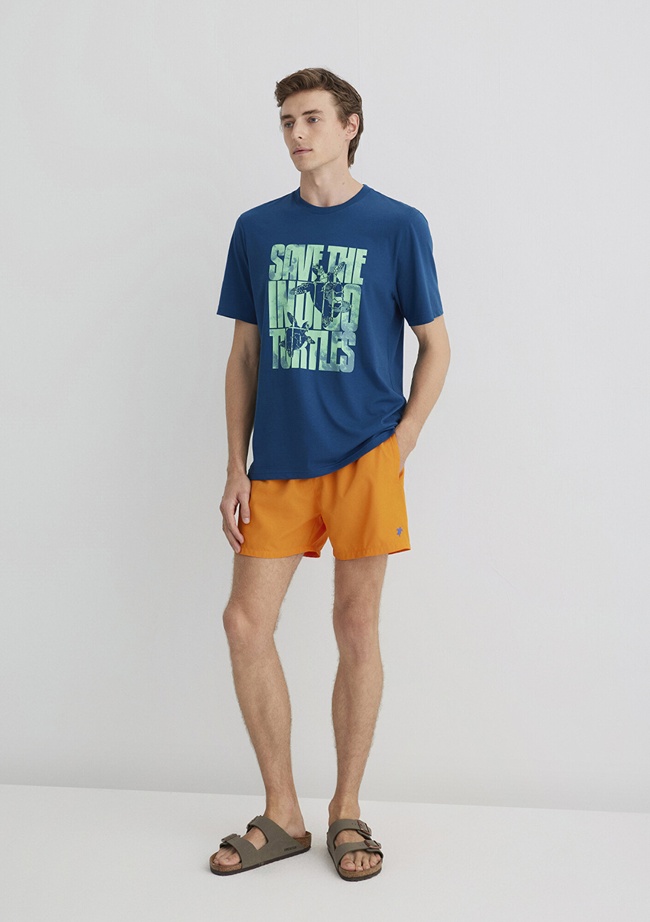  Mavi İndigo Turtles Turuncu Deniz Şortu 0911483-71385