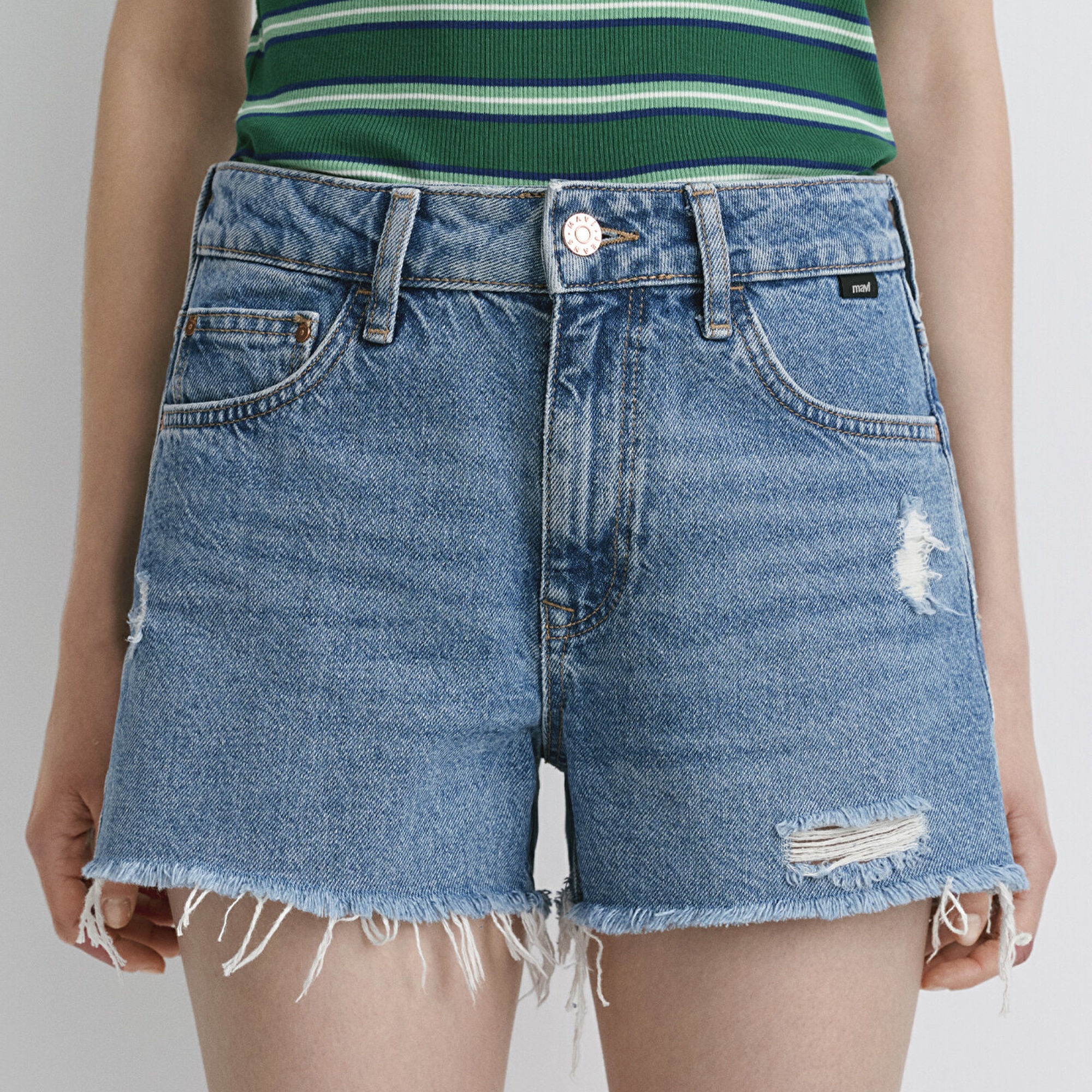 Mavi Rosie 90lar Yırtıklı Açık Mavi Jean Şort 1447487077