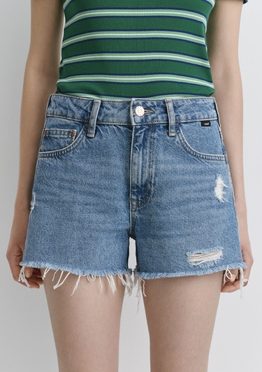  Mavi Rosie 90lar Yırtıklı Açık Mavi Jean Şort 1447487077