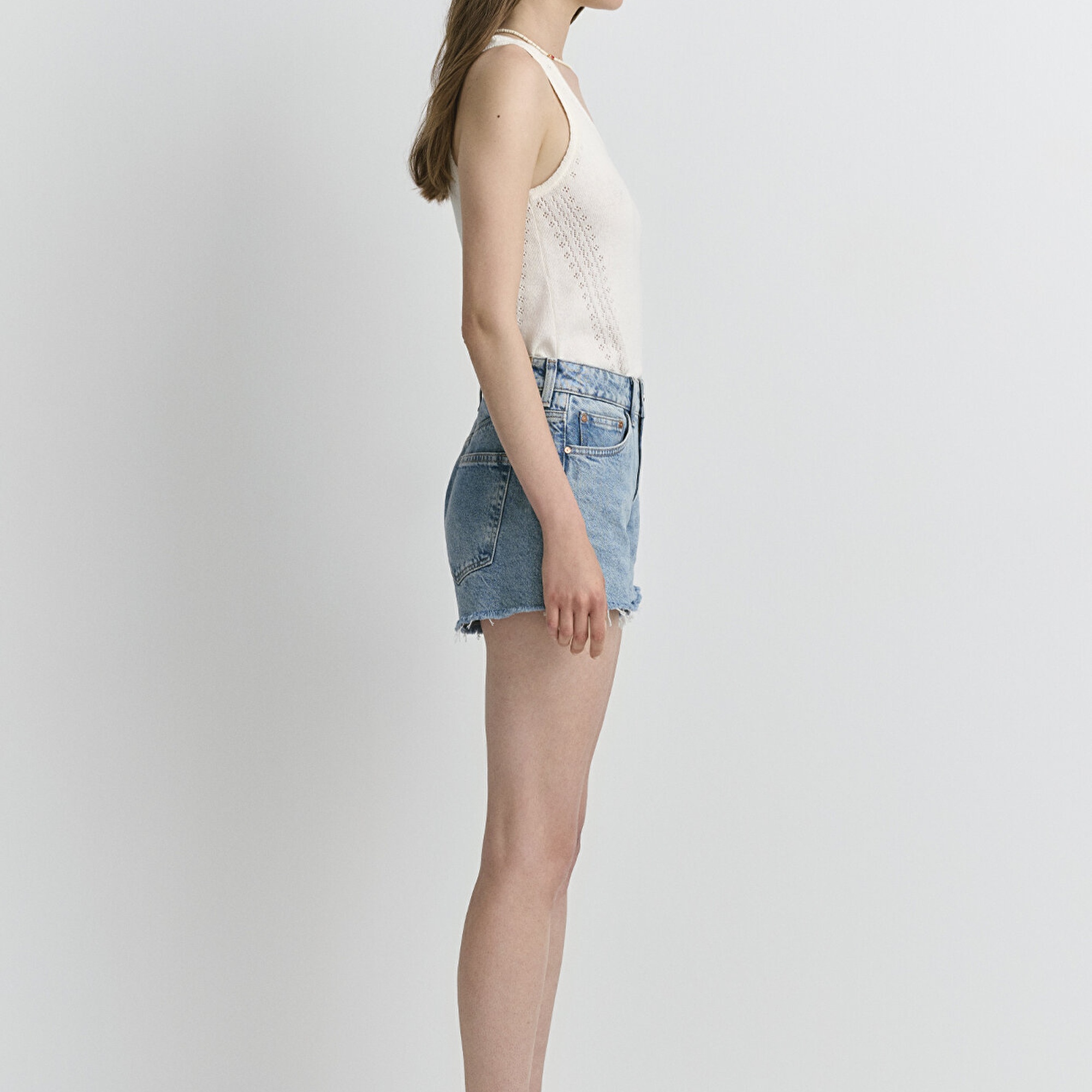 Mavi Rosie 90lar Gölgeli Indigo Mavisi Jean Şort 1447487078