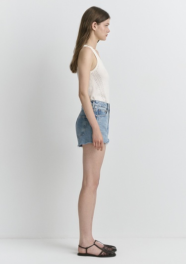  Mavi Rosie 90lar Gölgeli Indigo Mavisi Jean Şort 1447487078