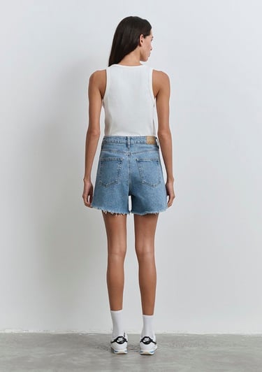  Mavi Millie 90lar İndigo Mavisi Jean Şort 1458987073