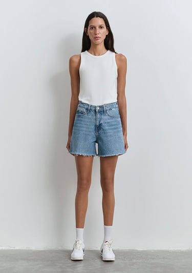  Mavi Millie 90lar İndigo Mavisi Jean Şort 1458987073