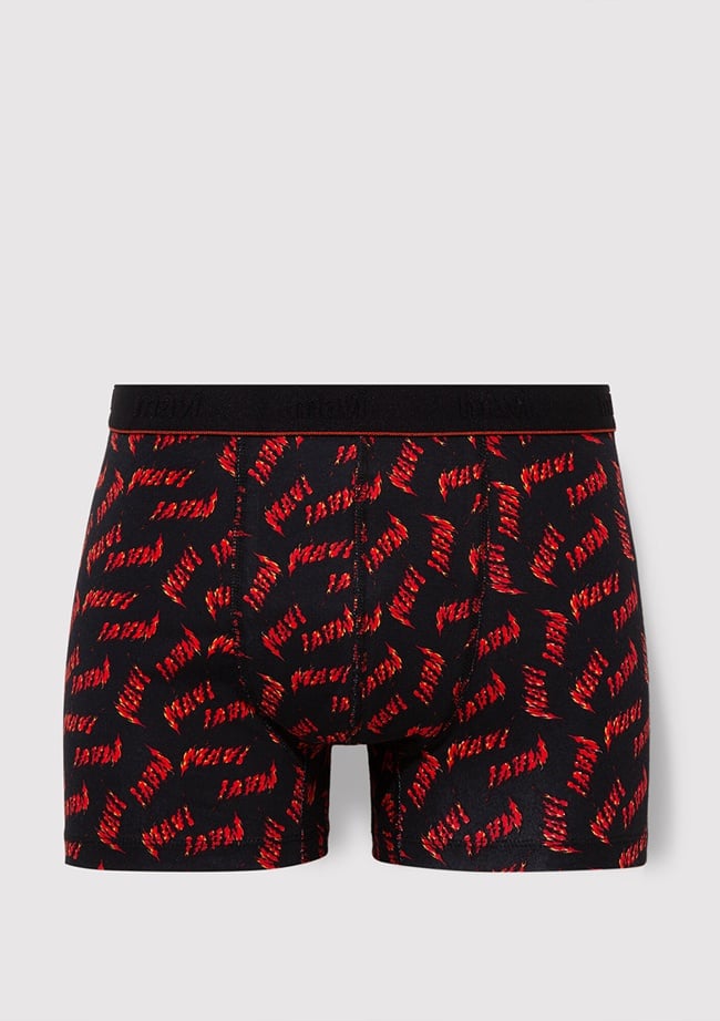  Mavi Baskılı Siyah Boxer 0911306-900