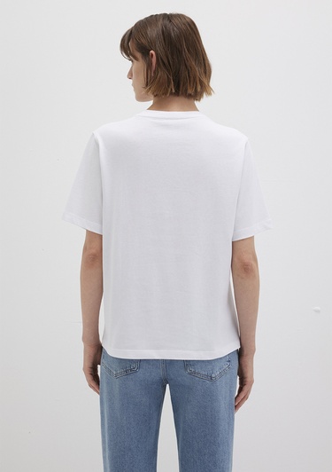  Mavi Mavi Nakışlı Beyaz Tişört Regular Fit / Normal Kesim 1612421-620