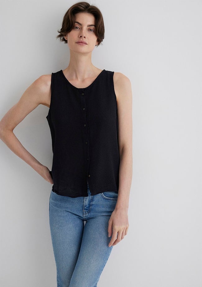  Mavi Kolsuz Siyah Bluz 1210710-900