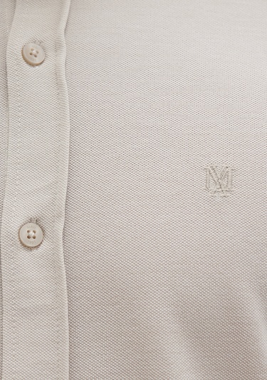  Mavi Bej Örme Gömlek Fitted / Vücuda Oturan Kesim 0210294-70145