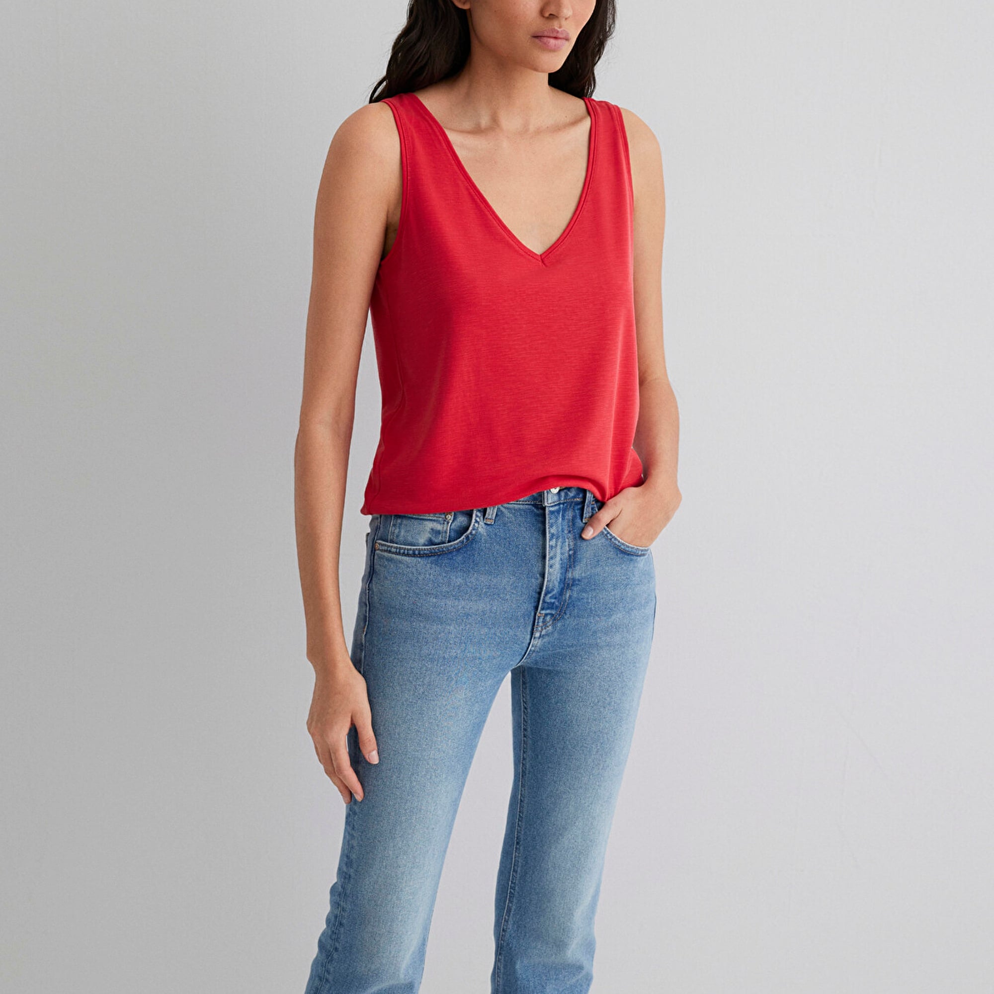 Mavi Lux Touch TENCEL TM Kırmızı Modal Atlet Slim Fit / Dar Kesim 1610423-70467