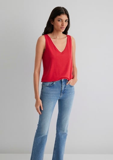  Mavi Lux Touch TENCEL TM Kırmızı Modal Atlet Slim Fit / Dar Kesim 1610423-70467