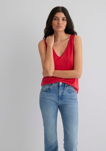  Mavi Lux Touch TENCEL TM Kırmızı Modal Atlet Slim Fit / Dar Kesim 1610423-70467