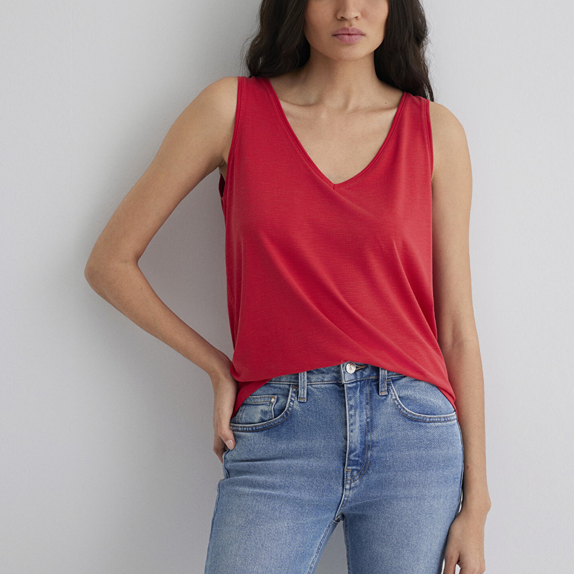 Mavi Lux Touch TENCEL TM Kırmızı Modal Atlet Slim Fit / Dar Kesim 1610423-70467