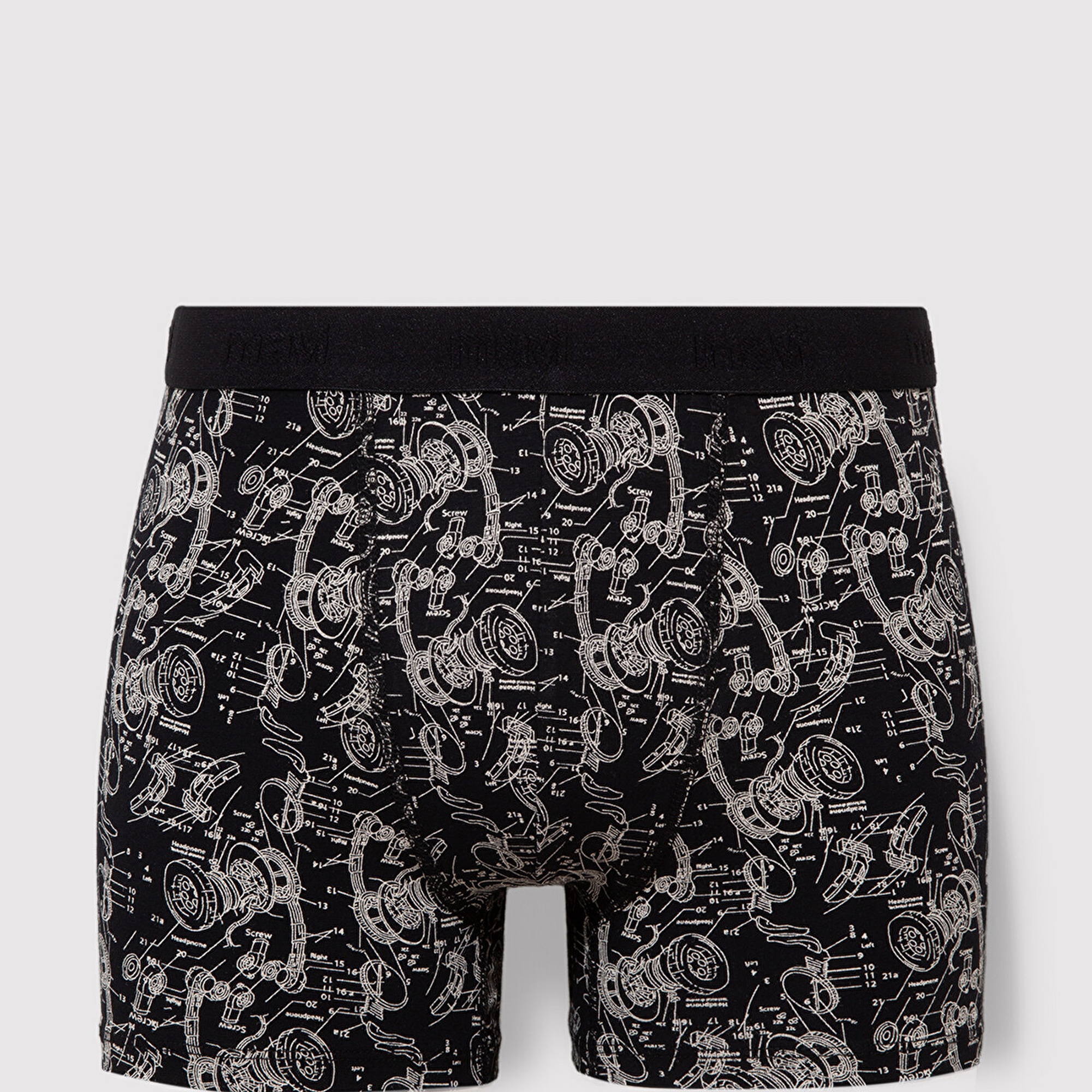 Mavi 3lü Baskılı Siyah Boxer 0911420-900