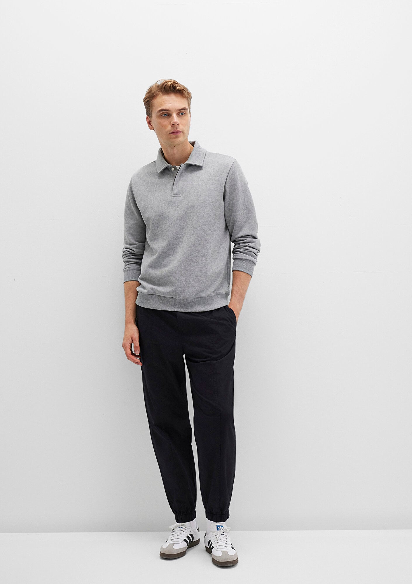  Mavi Beli Lastikli Siyah Jogger Pantolon 0010190-900