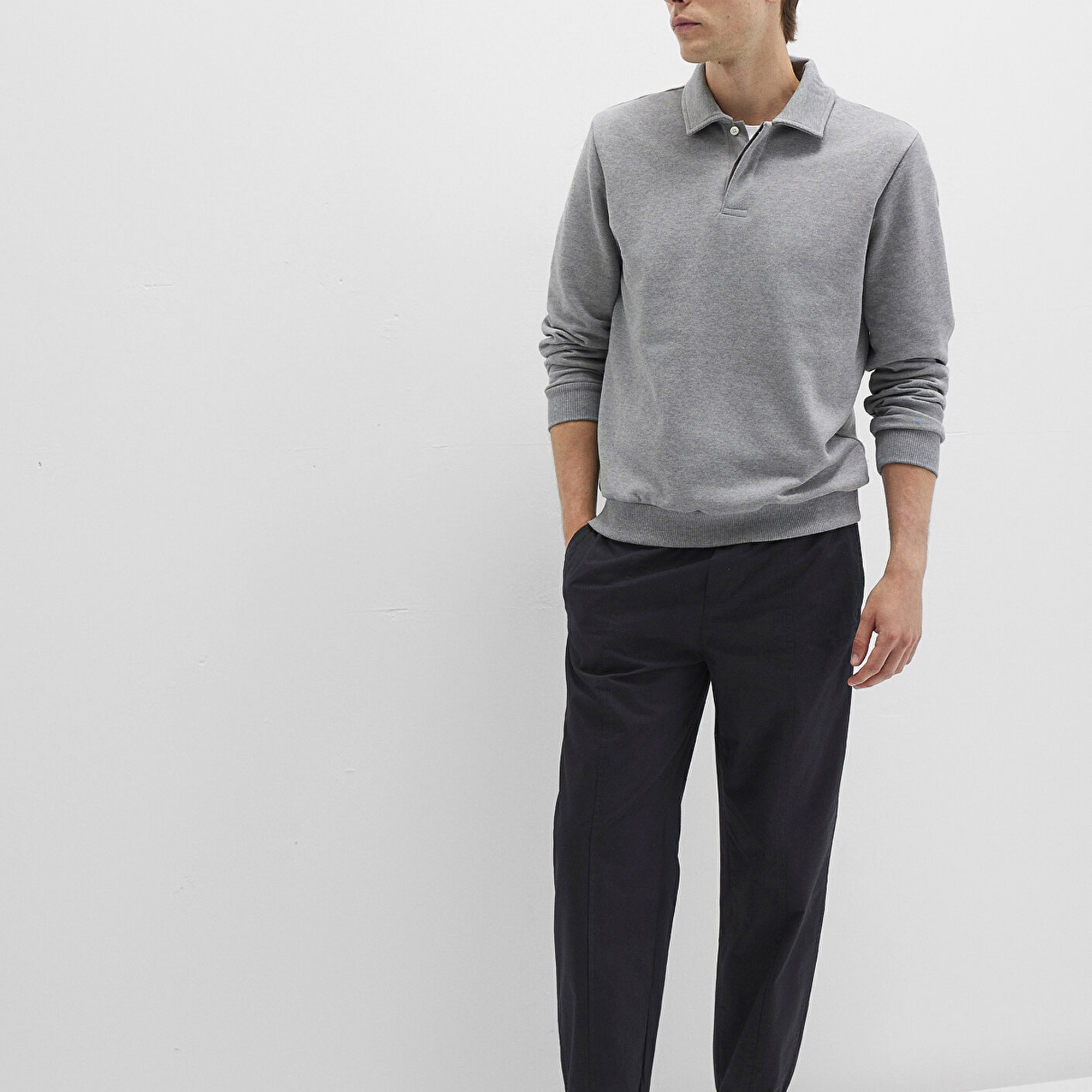 Mavi Beli Lastikli Siyah Jogger Pantolon 0010190-900