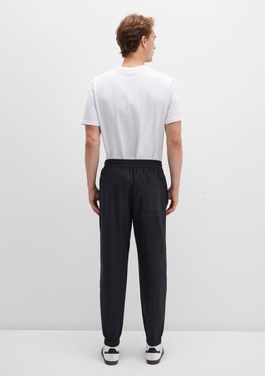  Mavi Beli Lastikli Siyah Jogger Pantolon 0010190-900