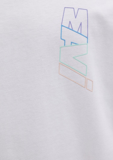  Mavi Mavi Logo Sırt Baskılı Beyaz Tişört Loose Fit / Bol Rahat Kesim 0612350-620