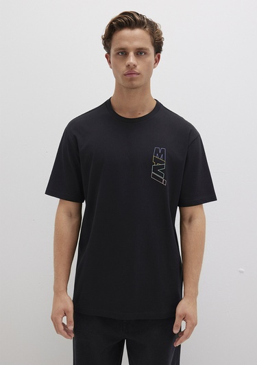  Mavi Mavi Logo Sırt Baskılı Siyah Tişört Loose Fit / Bol Rahat Kesim 0612350-900
