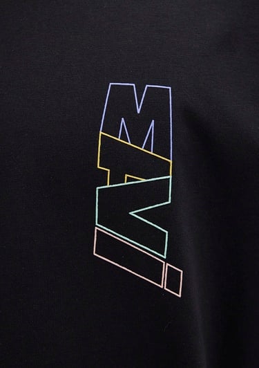  Mavi Mavi Logo Sırt Baskılı Siyah Tişört Loose Fit / Bol Rahat Kesim 0612350-900