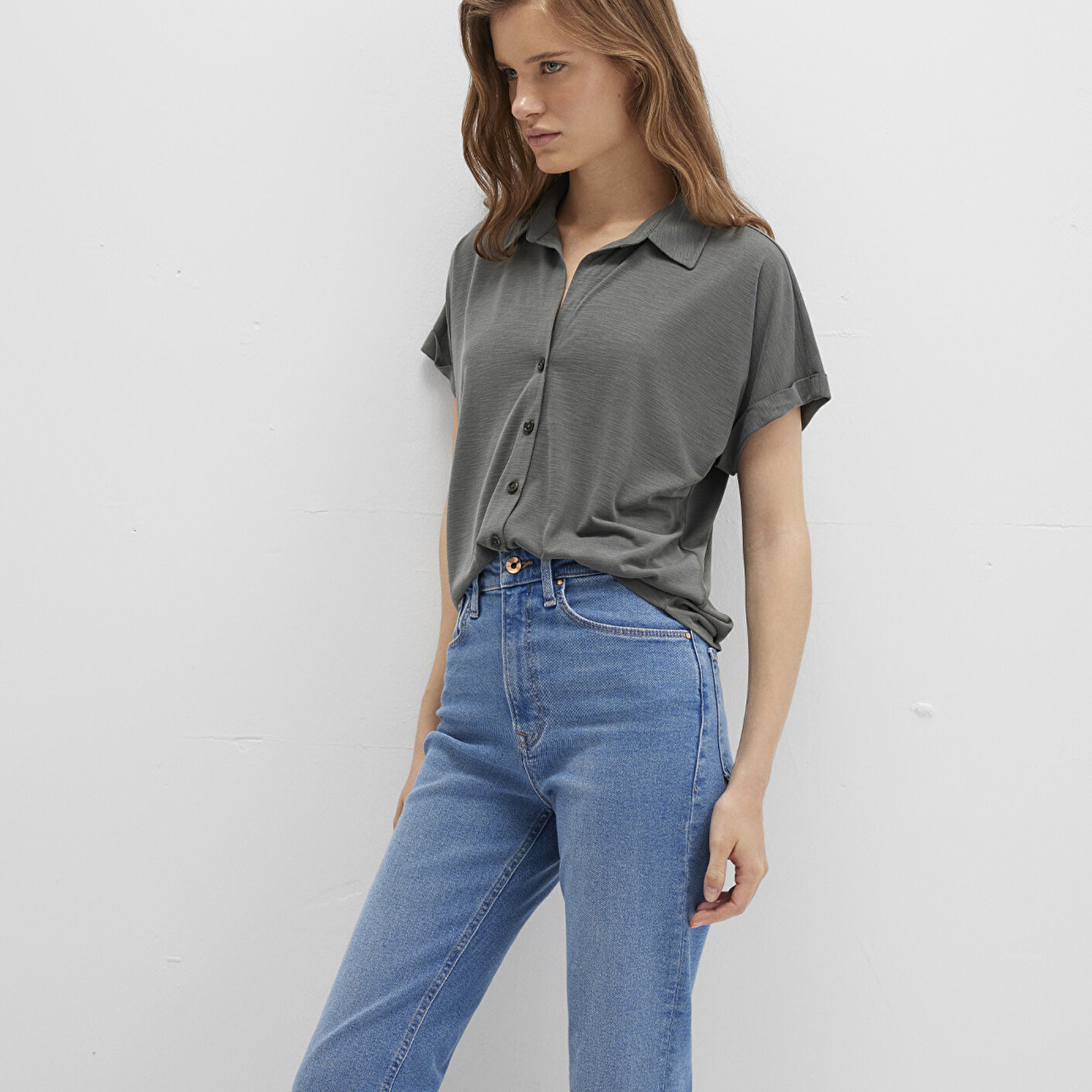 Mavi Lux Touch TENCEL TM Yeşil Modal Gömlek Regular Fit / Normal Kesim 168081-71553