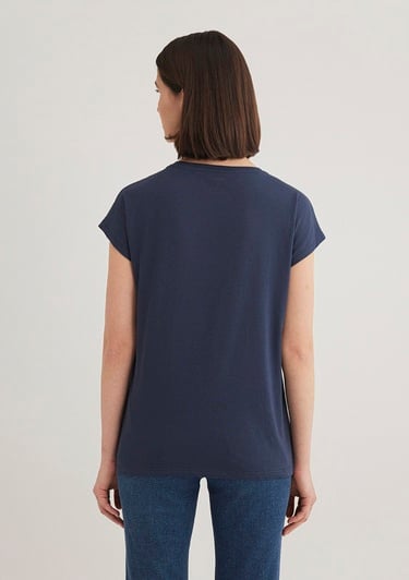  Mavi Kelebek Baskılı Lacivert Tişört Regular Fit / Normal Kesim 1612617-70487