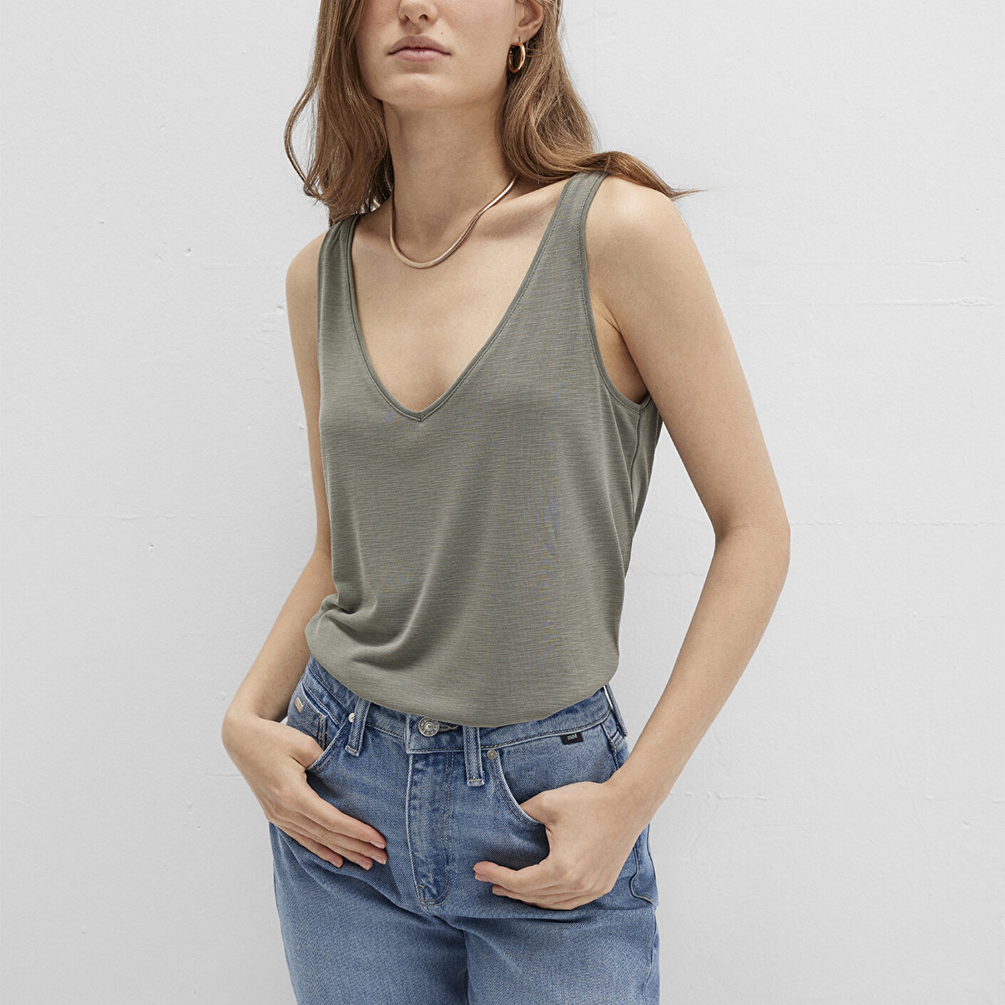 Mavi Lux Touch TENCEL TM Yeşil Modal Atlet Slim Fit / Dar Kesim 1610423-86961