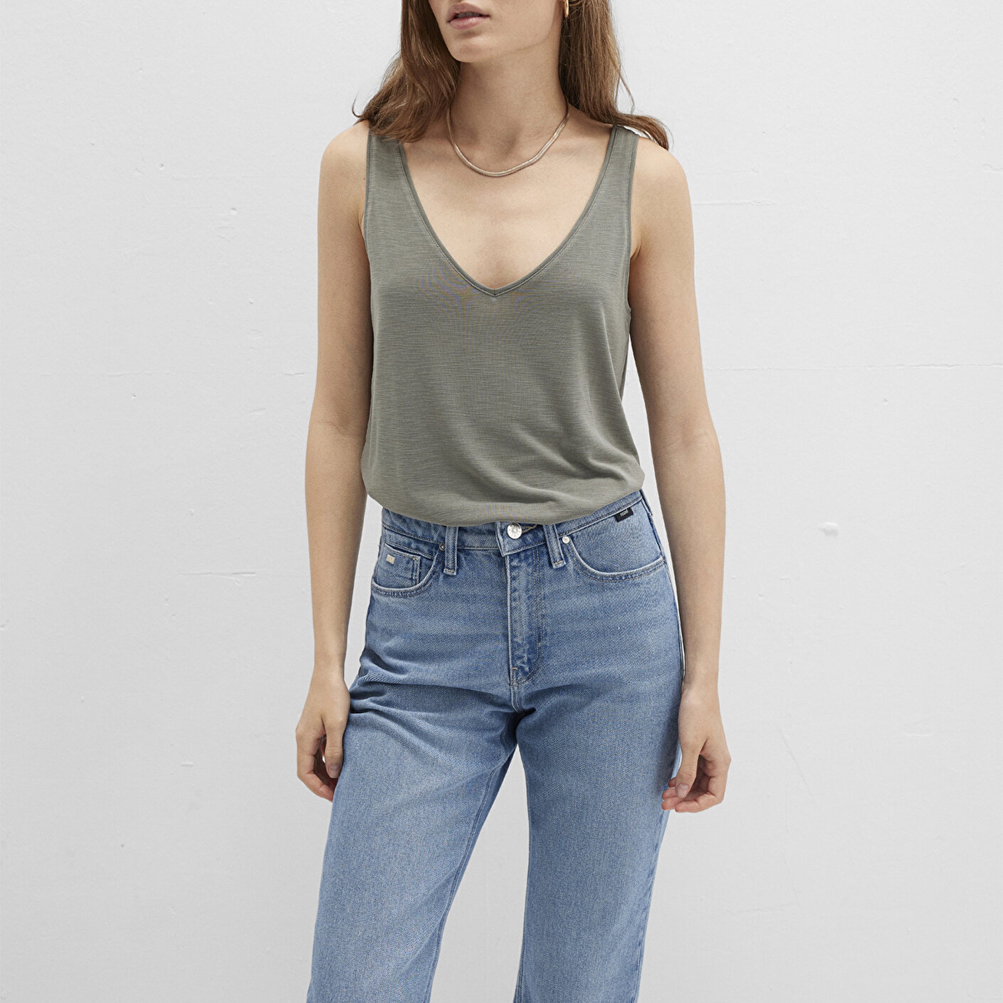 Mavi Lux Touch TENCEL TM Yeşil Modal Atlet Slim Fit / Dar Kesim 1610423-86961